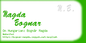magda bognar business card